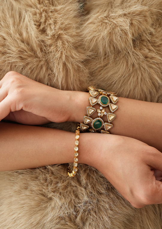 Sterling Silver Valentina Kundan Bracelet