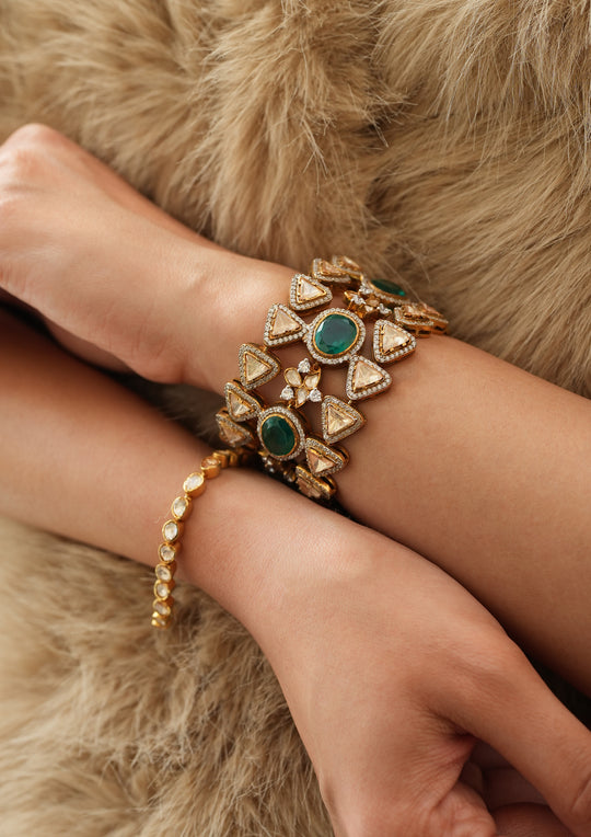 Sterling Silver Valentina Kundan Bracelet