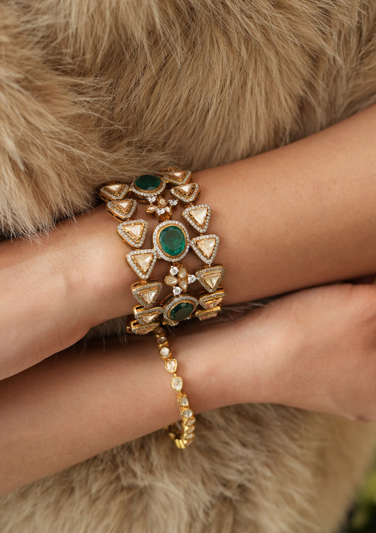 Sterling Silver Valentina Kundan Bracelet