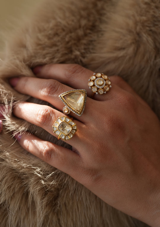 Sterling Silver Gaia Polki Ring