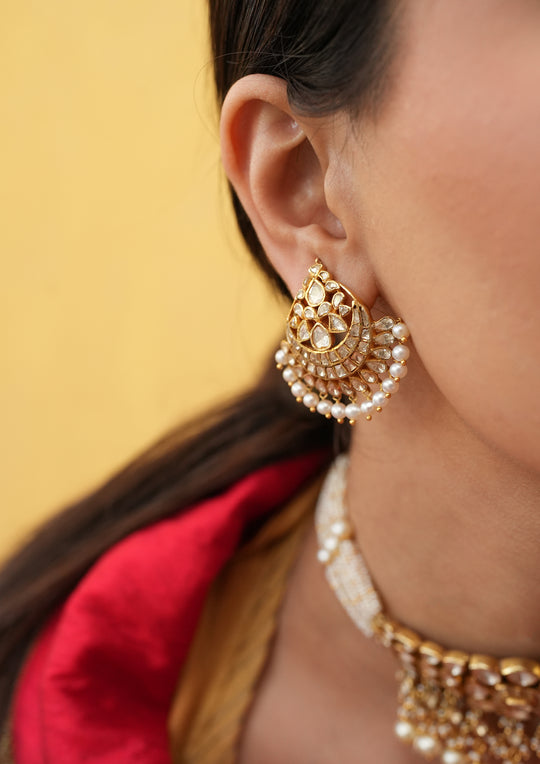 Sterling Silver Sohni Polki Chaandbali