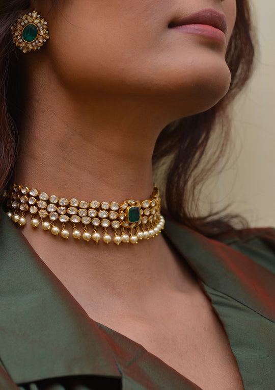 Sterling Silver Green Victoria Necklace