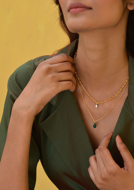 Double Line Dew Drops Necklace