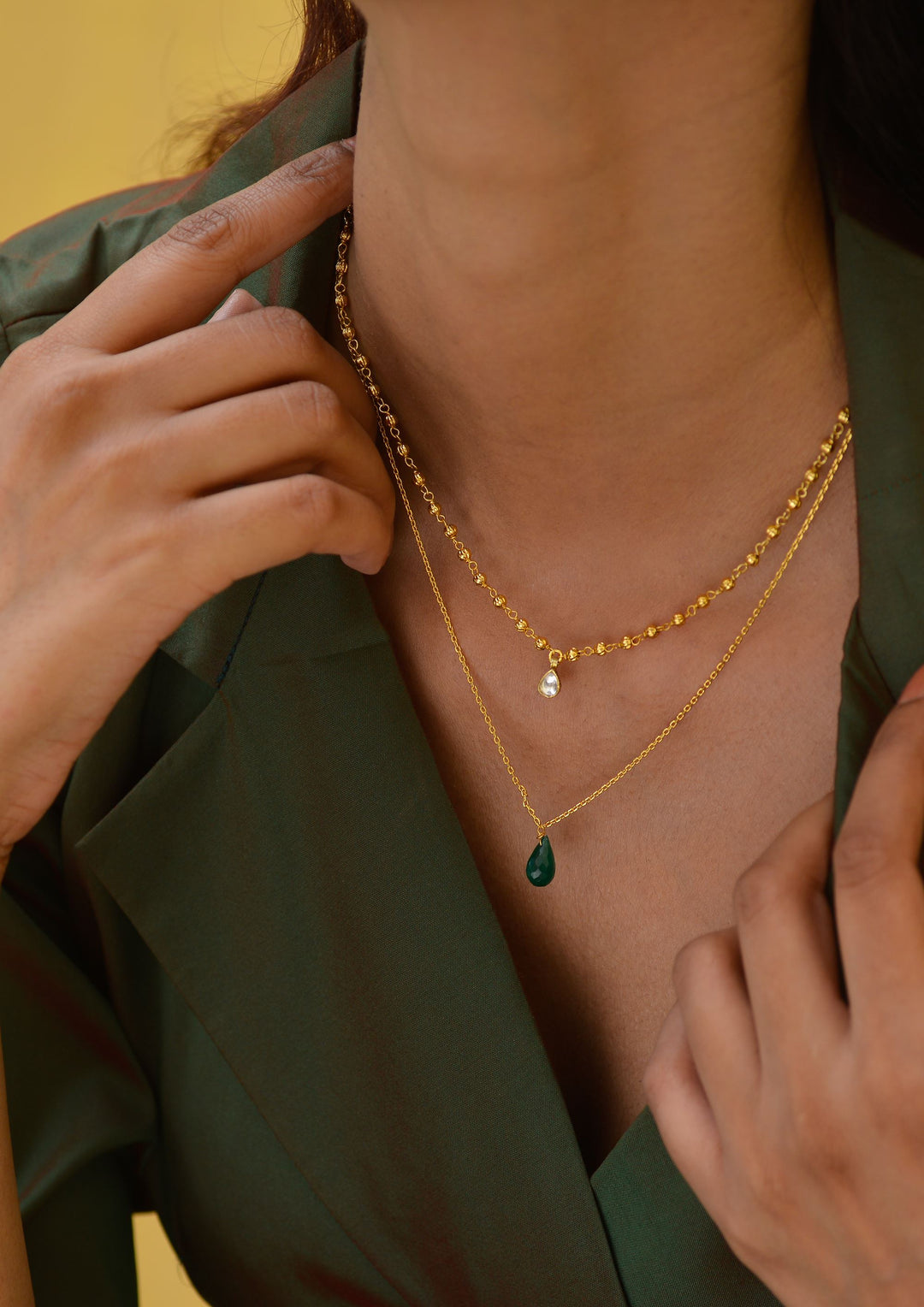 Double Line Dew Drops Necklace