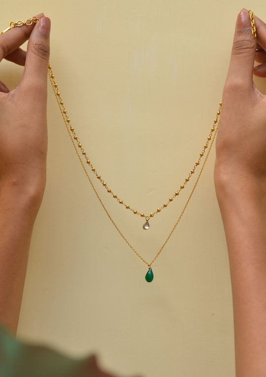 Double Line Dew Drops Necklace