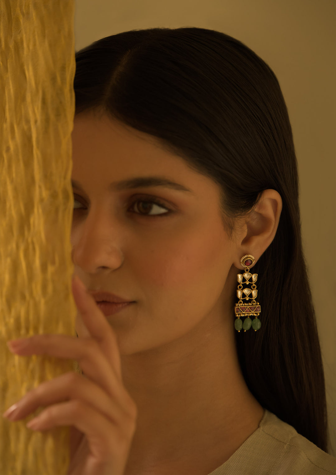Tarini Multicolored Kundan Earrings