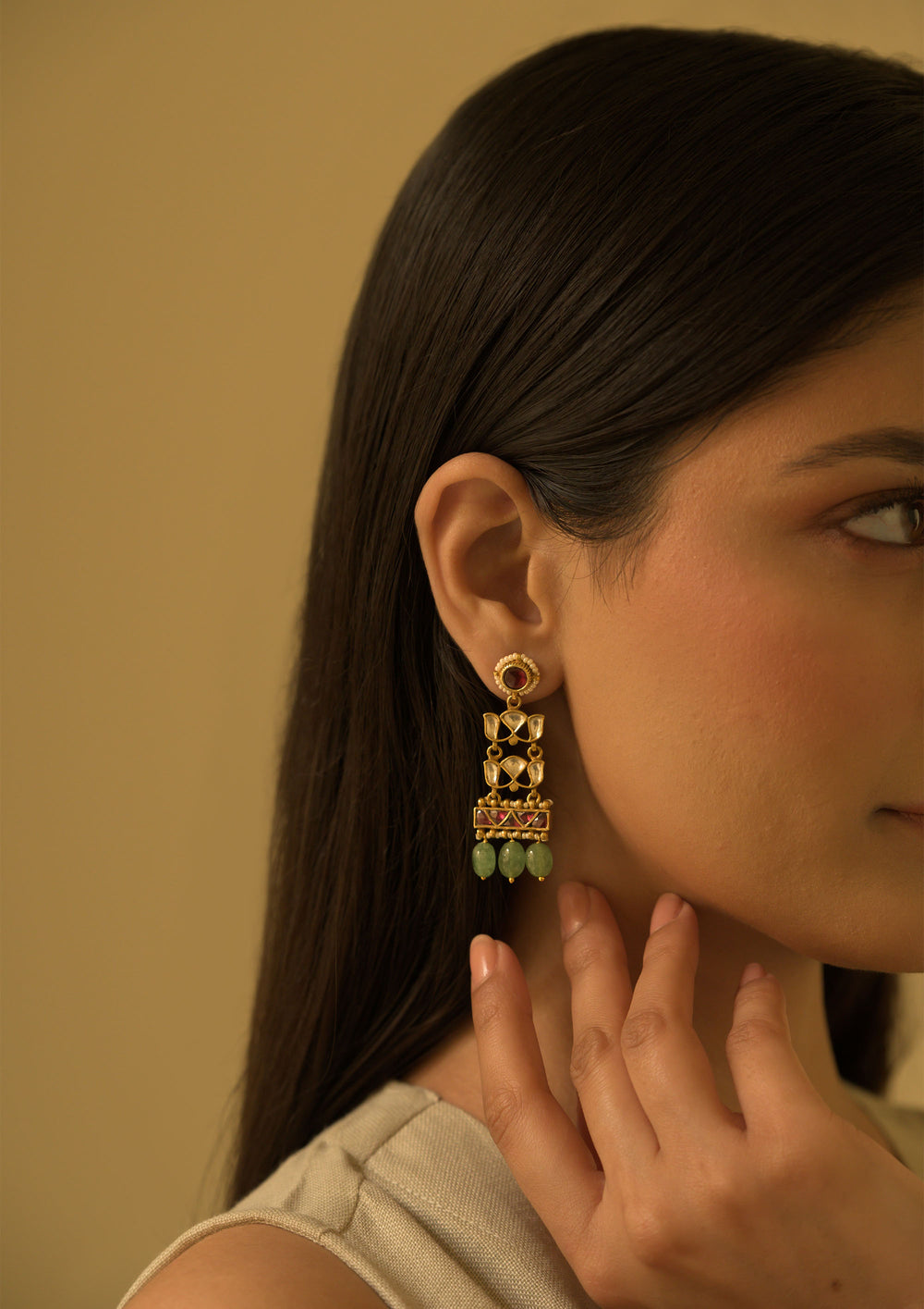 Tarini Multicolored Kundan Earrings