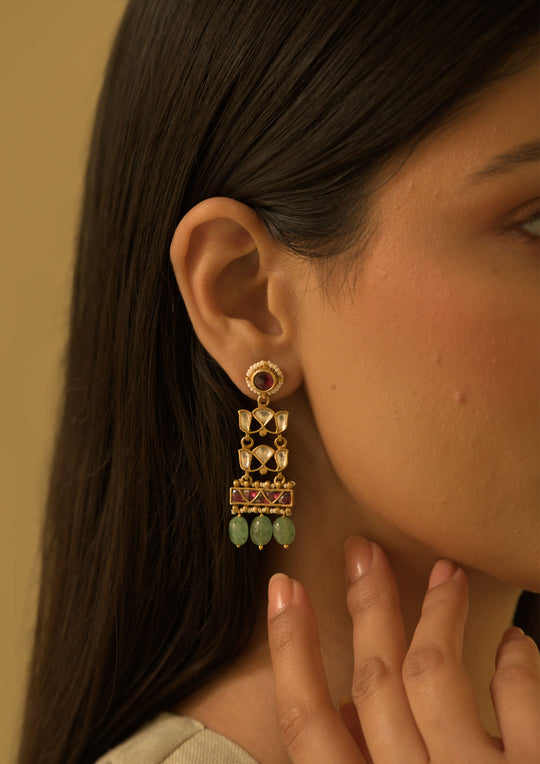Tarini Multicolored Kundan Earrings