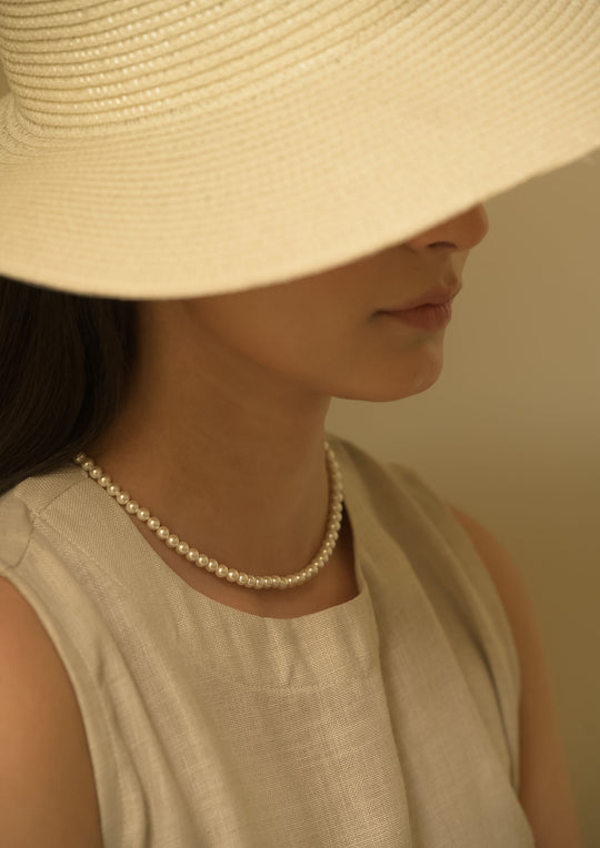 Bella Single Line Pearl Necklace