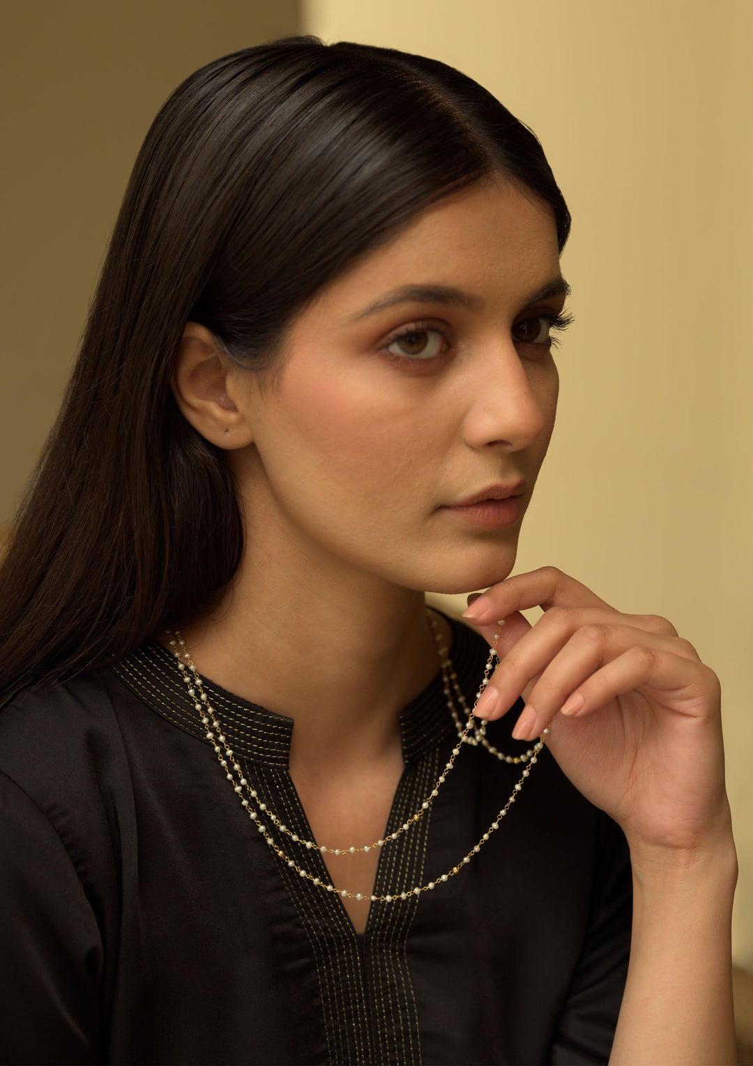 Double Line Motiya Mala