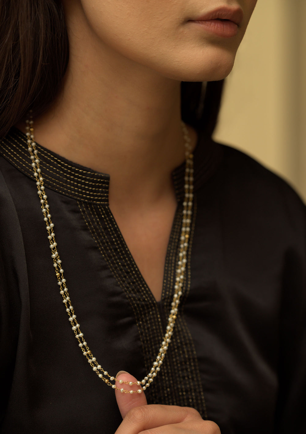 Double Line Motiya Mala