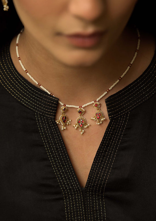 Laila Tourmaline and Pearl Necklace
