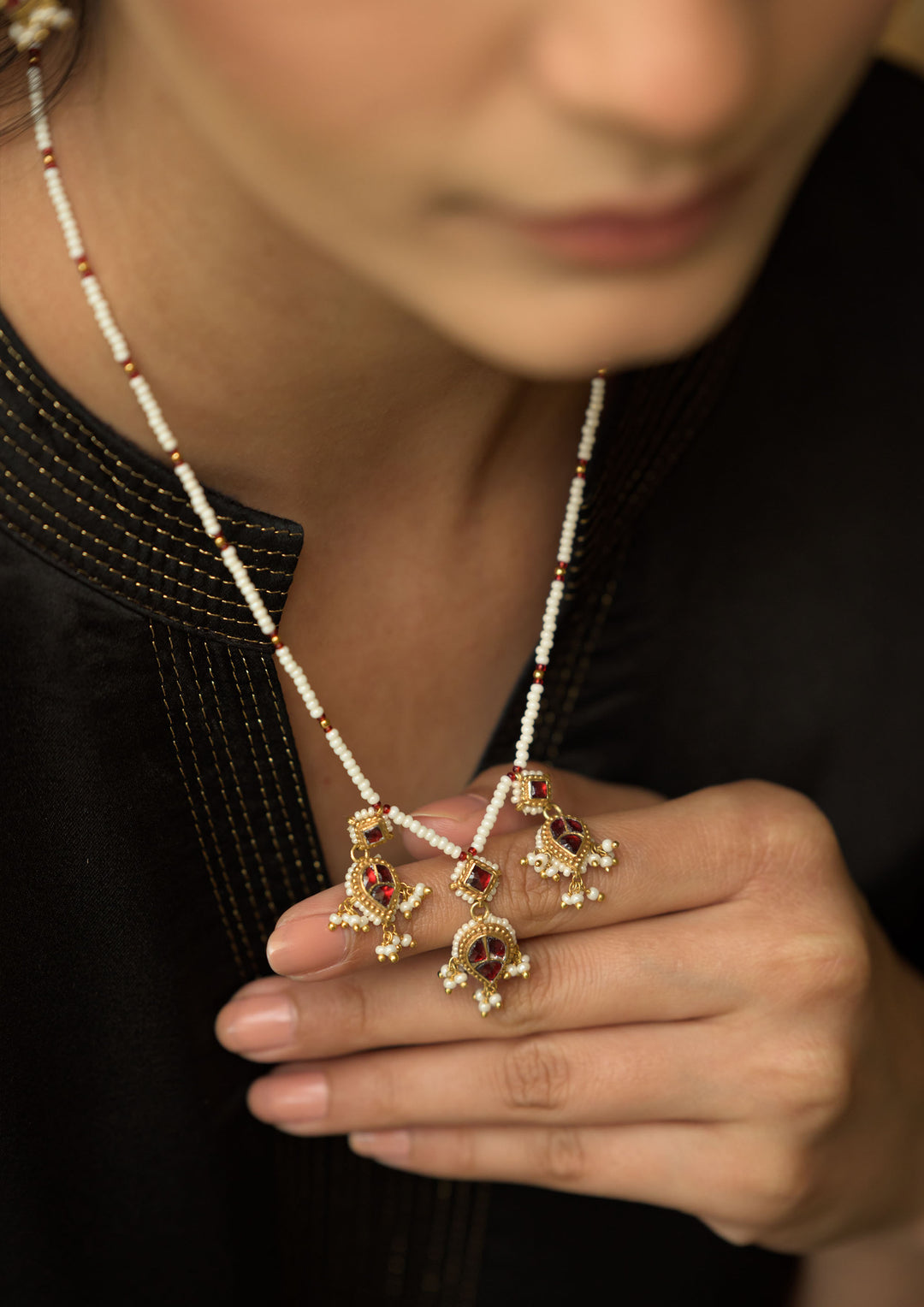 Laila Tourmaline and Pearl Necklace