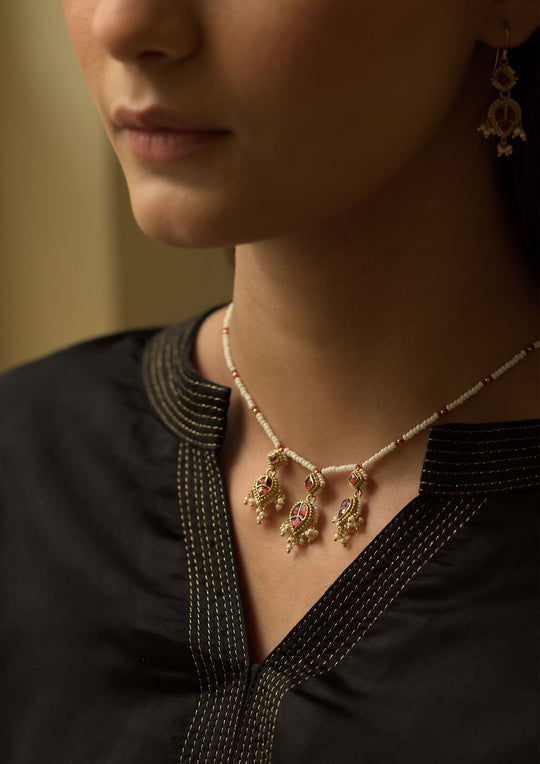 Laila Tourmaline and Pearl Necklace