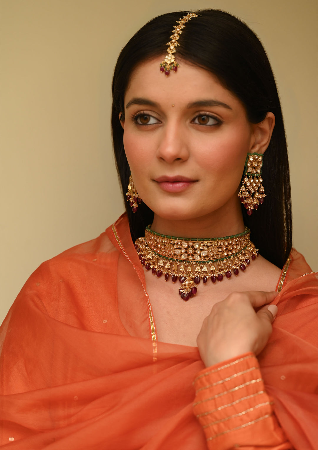 Sterling Silver Vrindavan Aadh Necklace