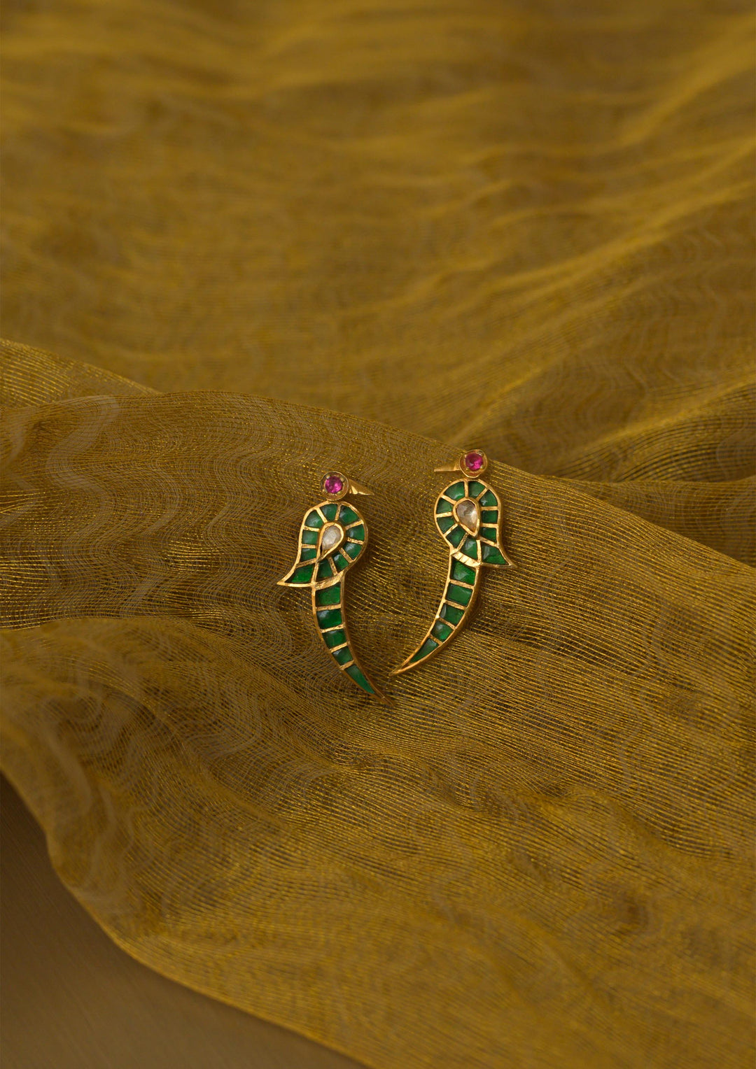 Sterling Silver Green Kokum Earrings