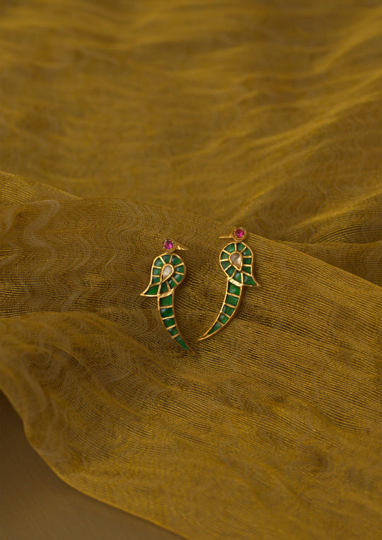 Sterling Silver Green Kokum Earrings