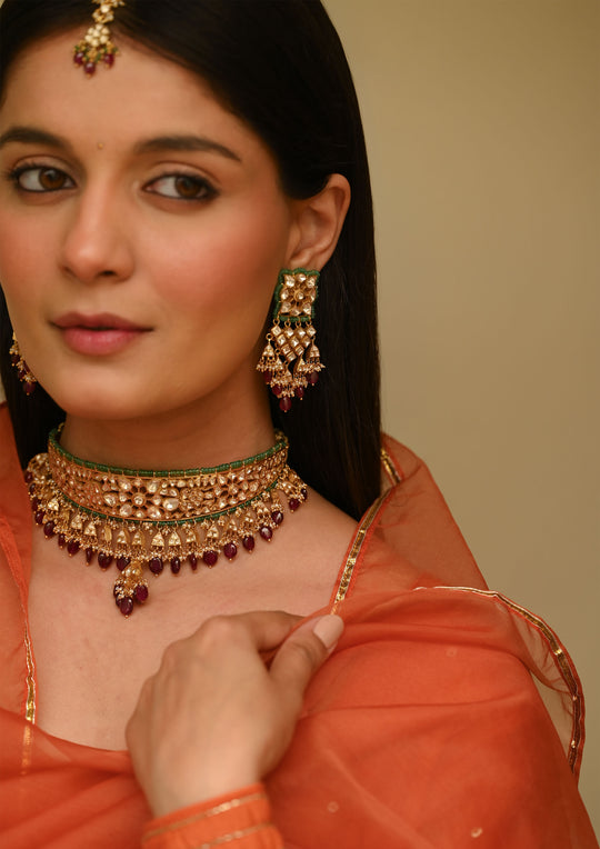Sterling Silver Vrindavan Aadh Necklace