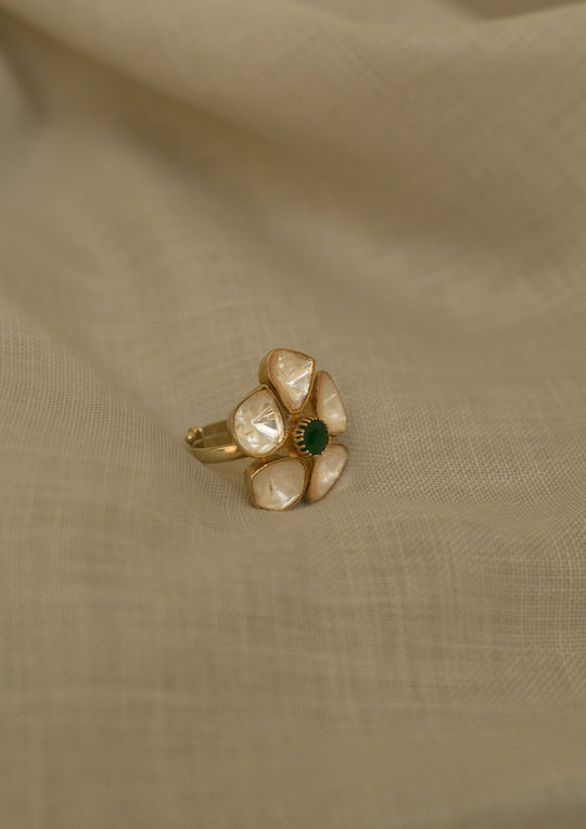 Sterling Silver Frangipani Ring with Adjustable Band