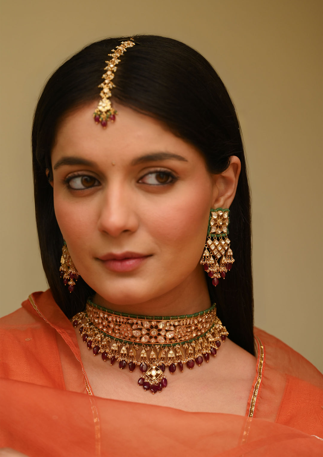 Sterling Silver Vrindavan Aadh Necklace