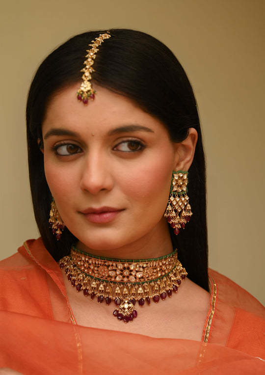 Sterling Silver Vrindavan Aadh Necklace