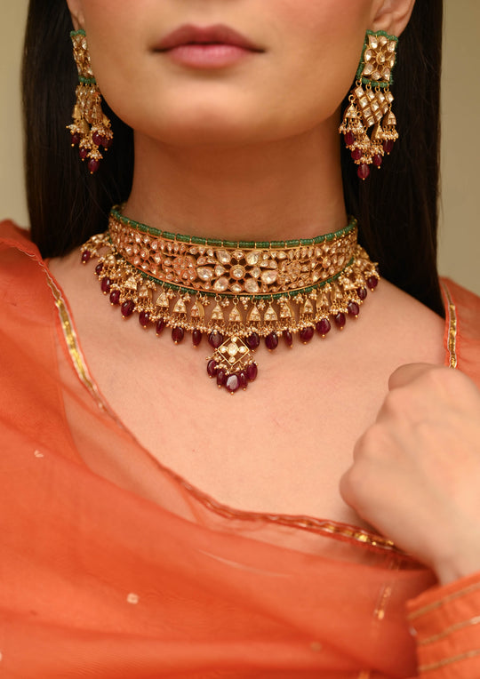 Sterling Silver Vrindavan Aadh Necklace