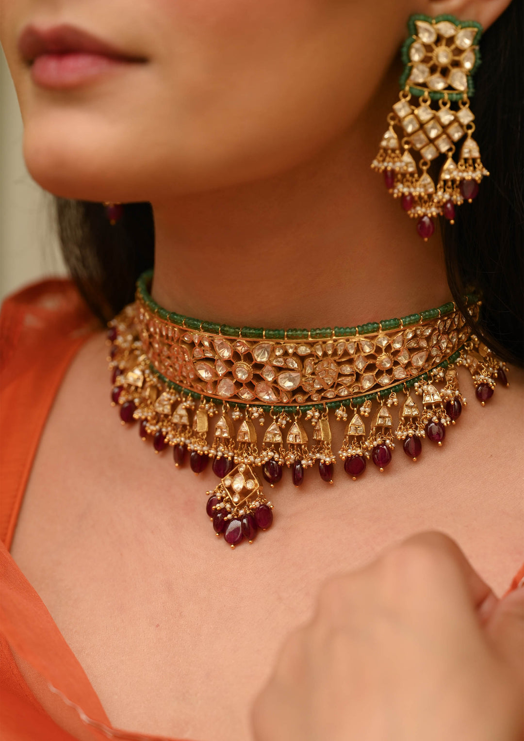 Sterling Silver Vrindavan Aadh Necklace