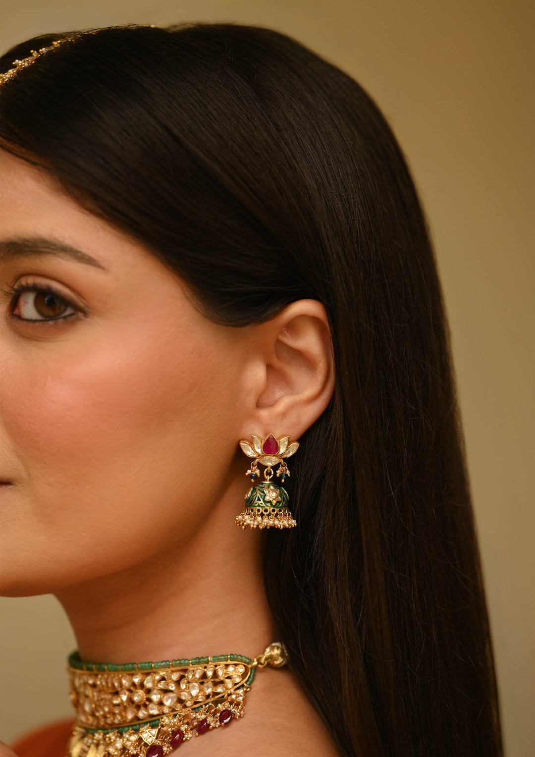 Sterling Silver Padmakunja Jhumka Earrings