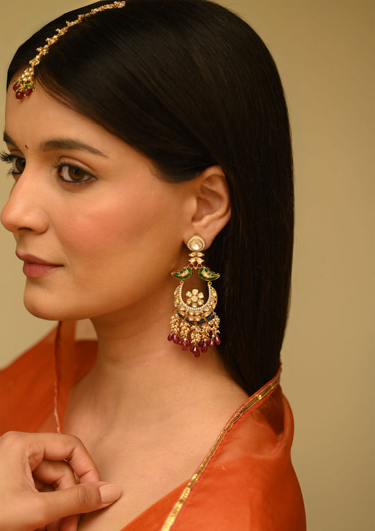 Sterling Silver Gulbagh Chaandbali Earrings