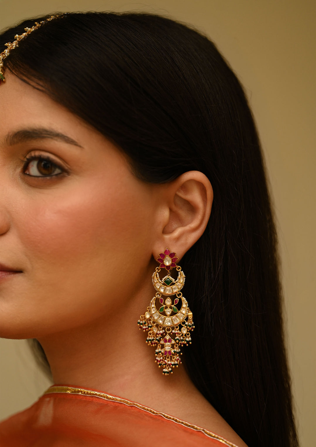 Sterling Silver Shringaar Chaandbaali Earrings