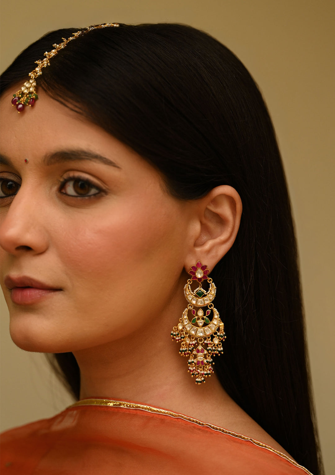 Sterling Silver Shringaar Chaandbaali Earrings