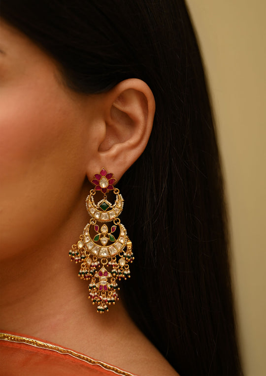 Sterling Silver Shringaar Chaandbaali Earrings