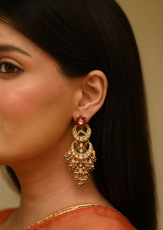 Sterling Silver Shringaar Chaandbaali Earrings