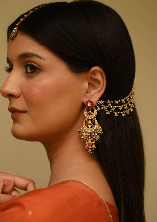 Sterling Silver Shringaar Chaandbaali Earrings