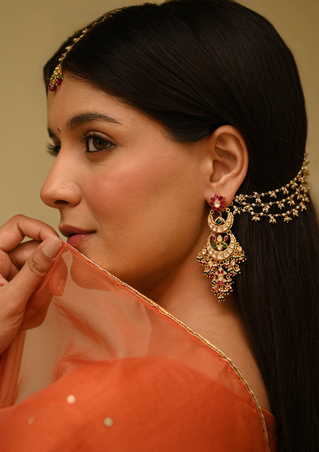 Sterling Silver Shringaar Chaandbaali Earrings