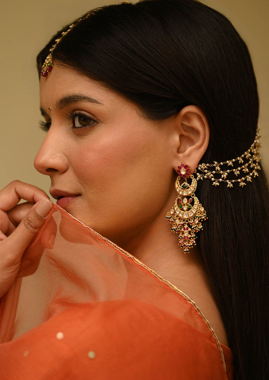 Sterling Silver Shringaar Chaandbaali Earrings