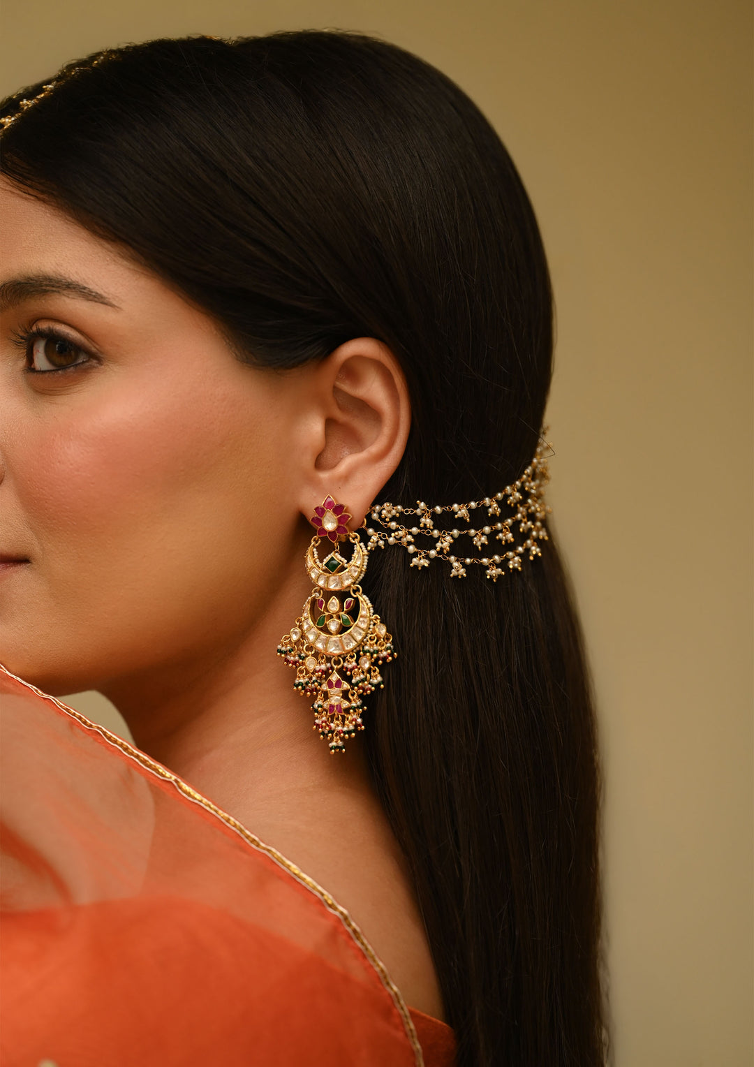 Gayatri Triple Line Hair Chain (Pair)