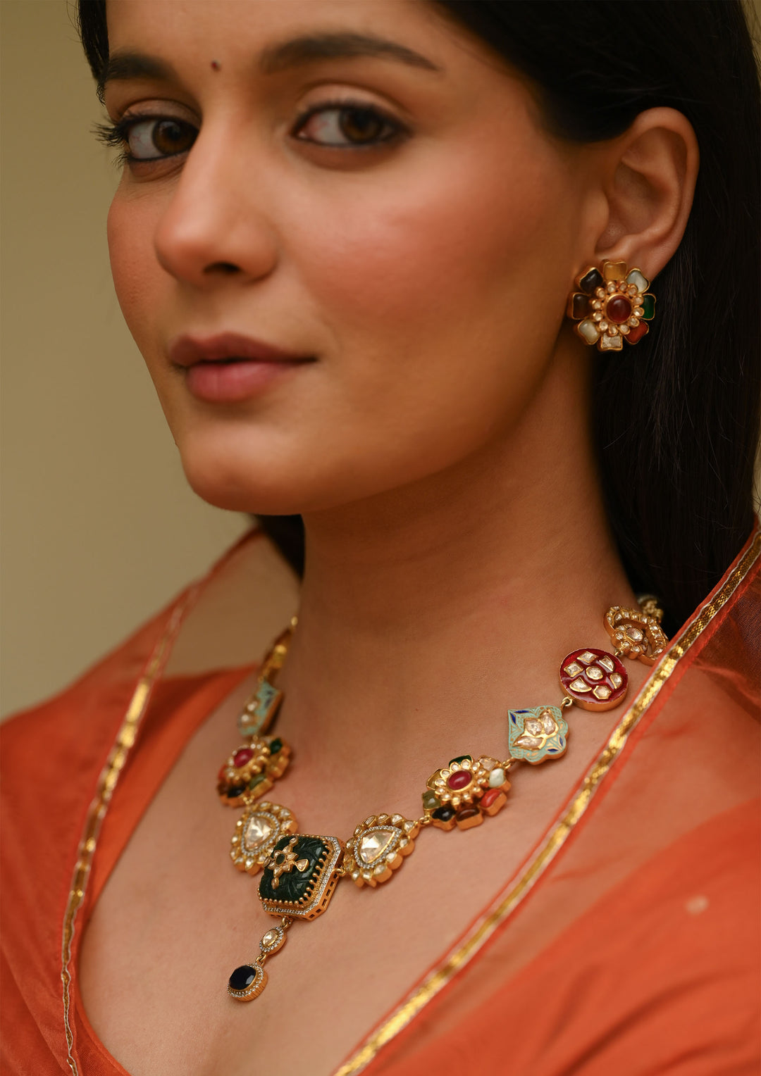 Sterling Silver Navrasa Detachable Studs Earrings