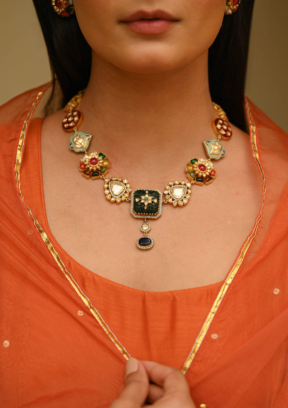 Sterling Silver Navrasa Necklace