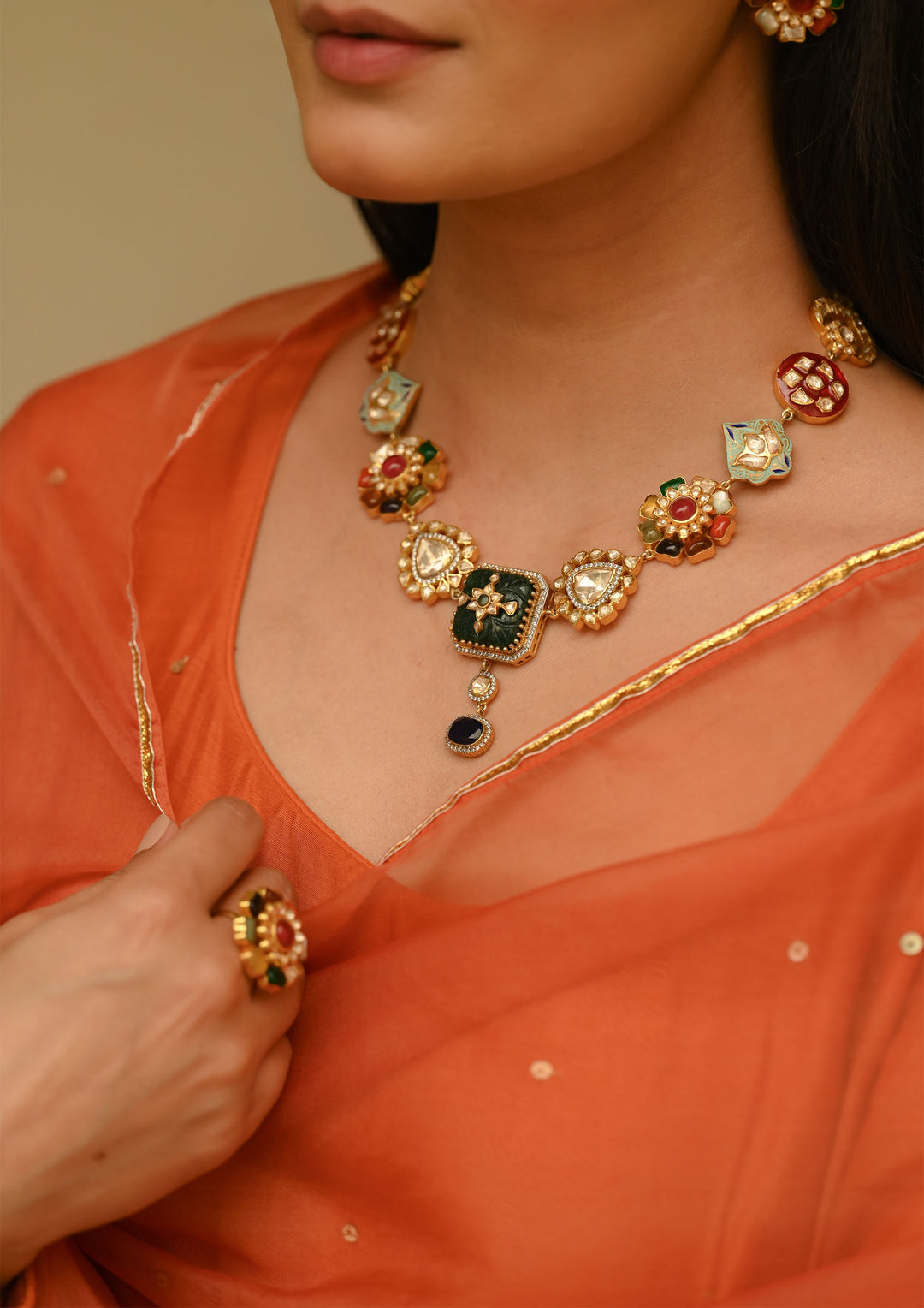 Sterling Silver Navrasa Necklace