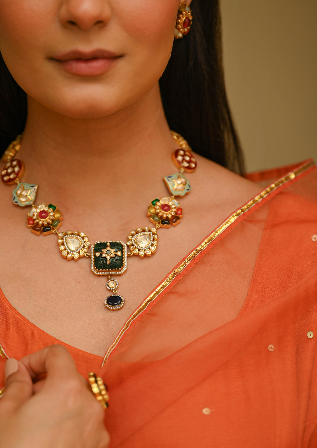 Sterling Silver Navrasa Necklace
