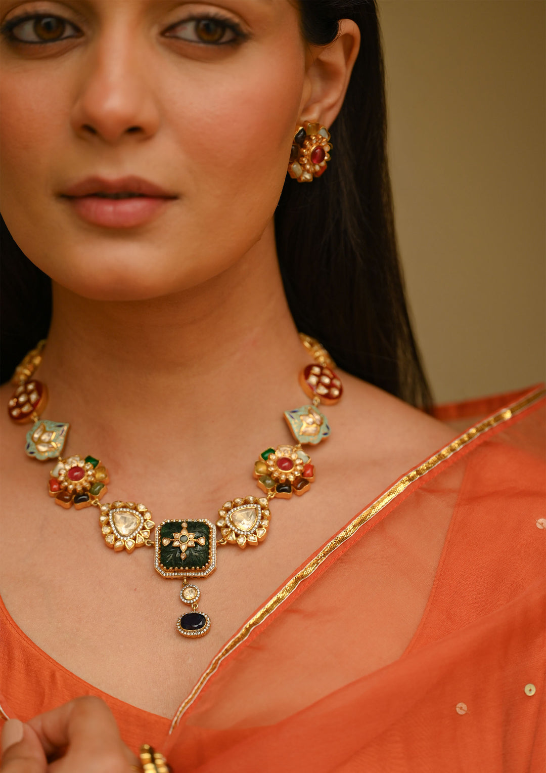 Sterling Silver Navrasa Necklace