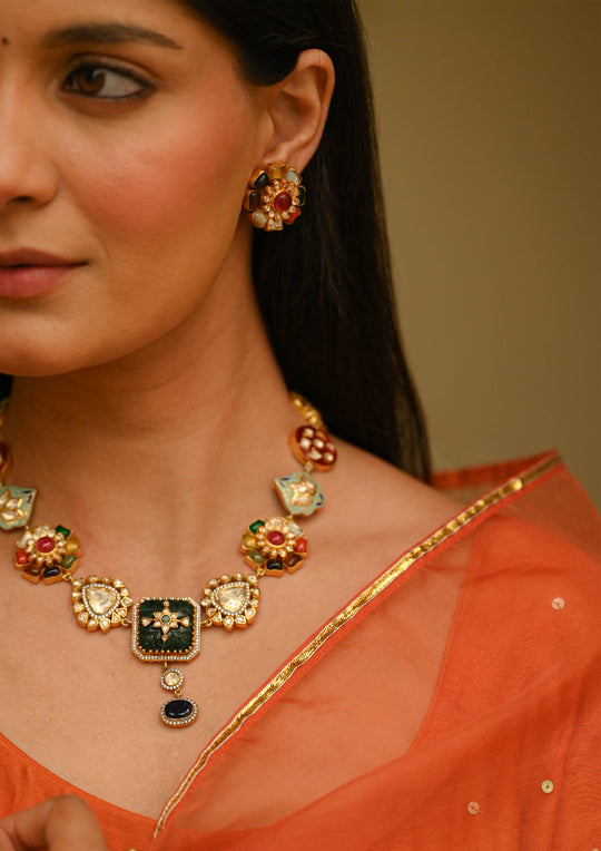 Sterling Silver Navrasa Necklace