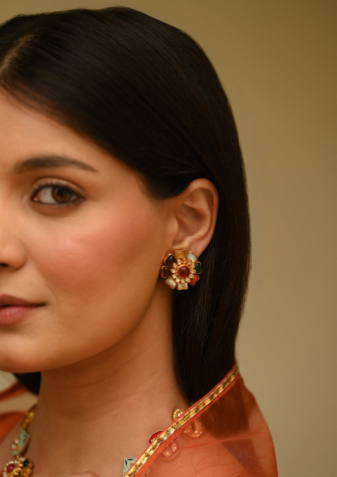 Sterling Silver Navrasa Detachable Studs Earrings