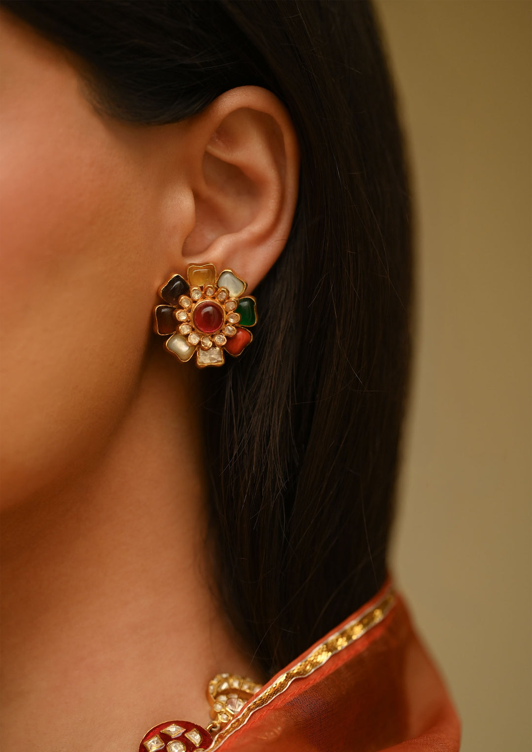 Sterling Silver Navrasa Detachable Studs Earrings