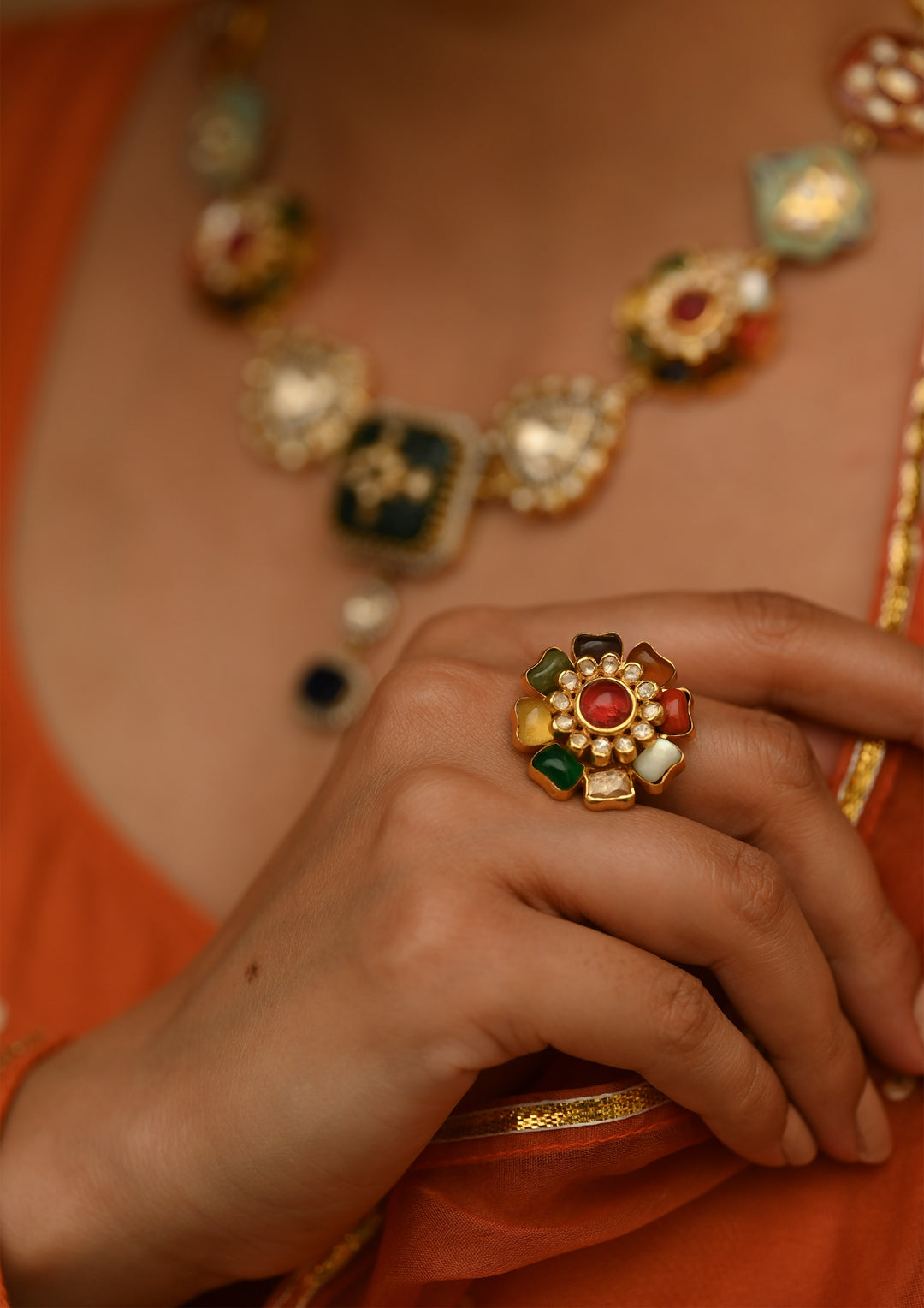Sterling Silver Navrasa Ring