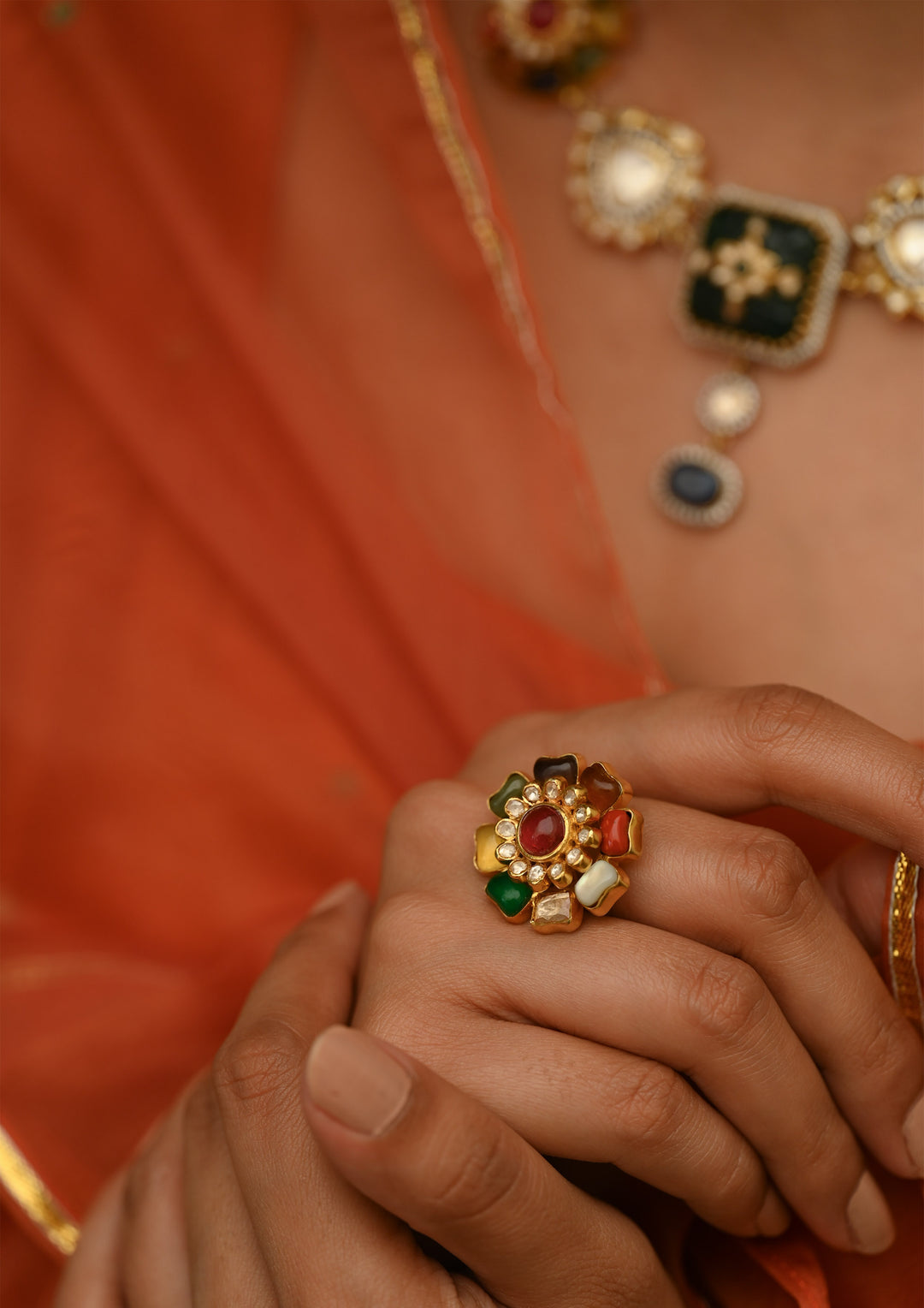 Sterling Silver Navrasa Ring