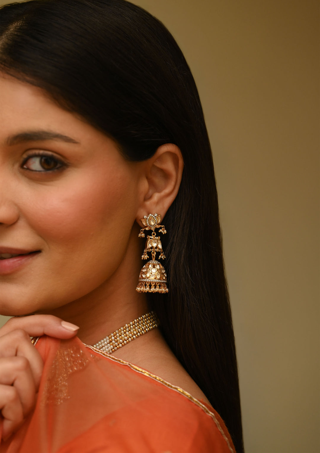Sterling Silver Padmaveda Jhumka