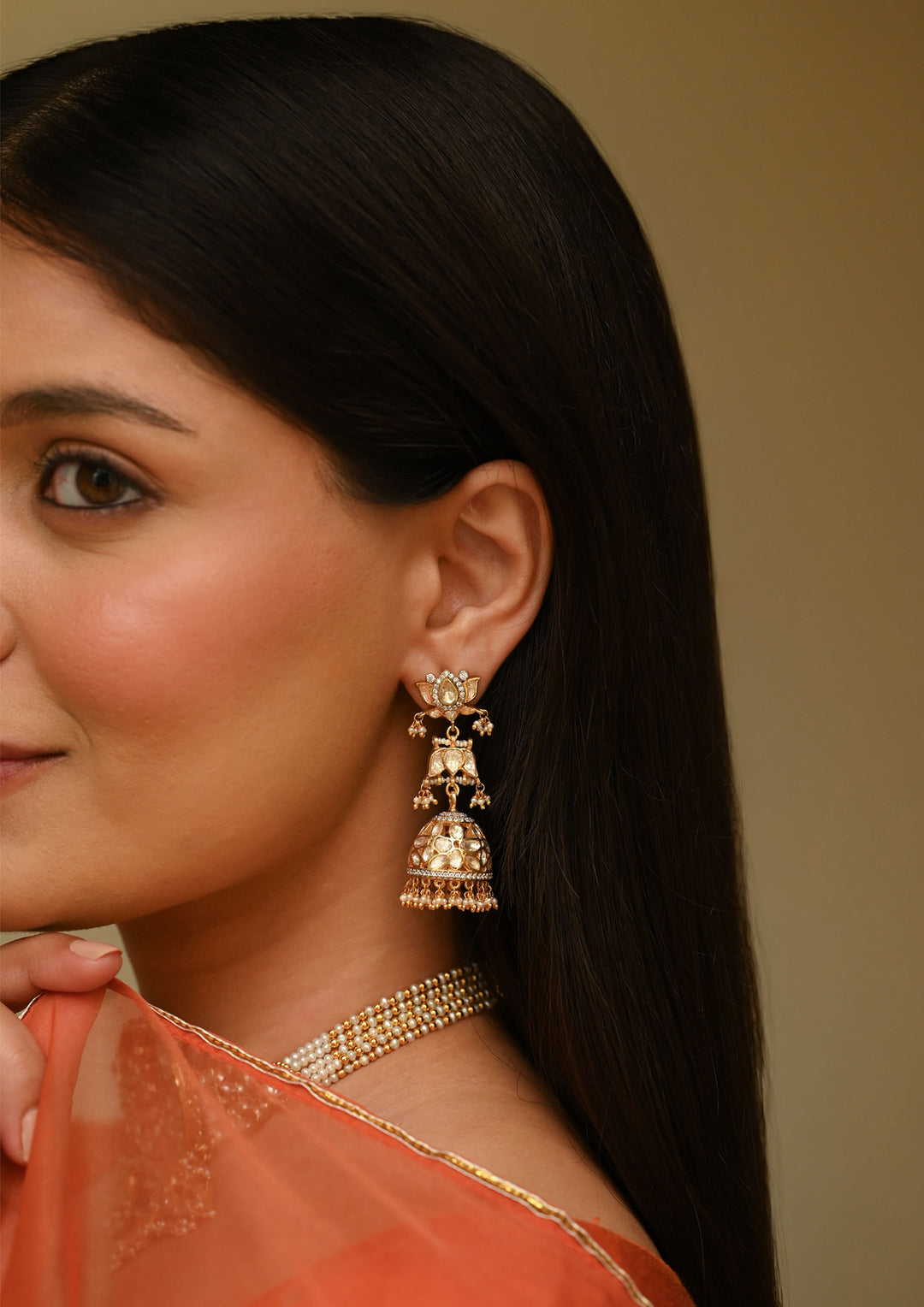 Sterling Silver Padmaveda Jhumka