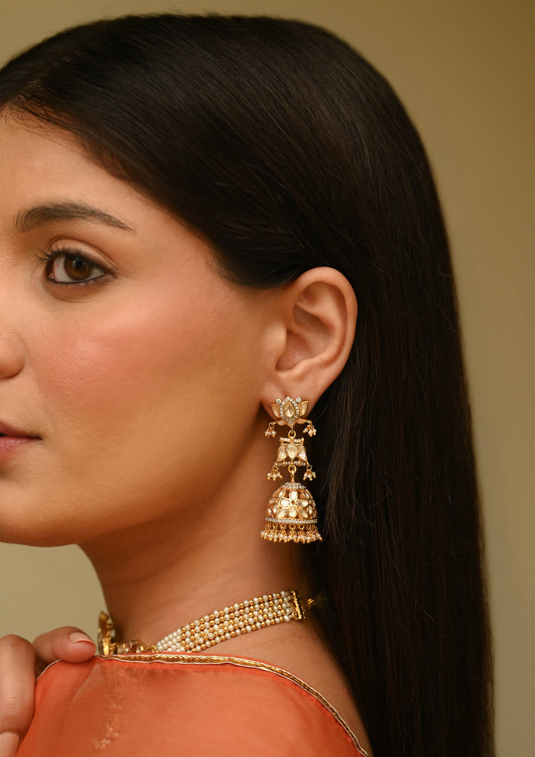 Sterling Silver Padmaveda Jhumka